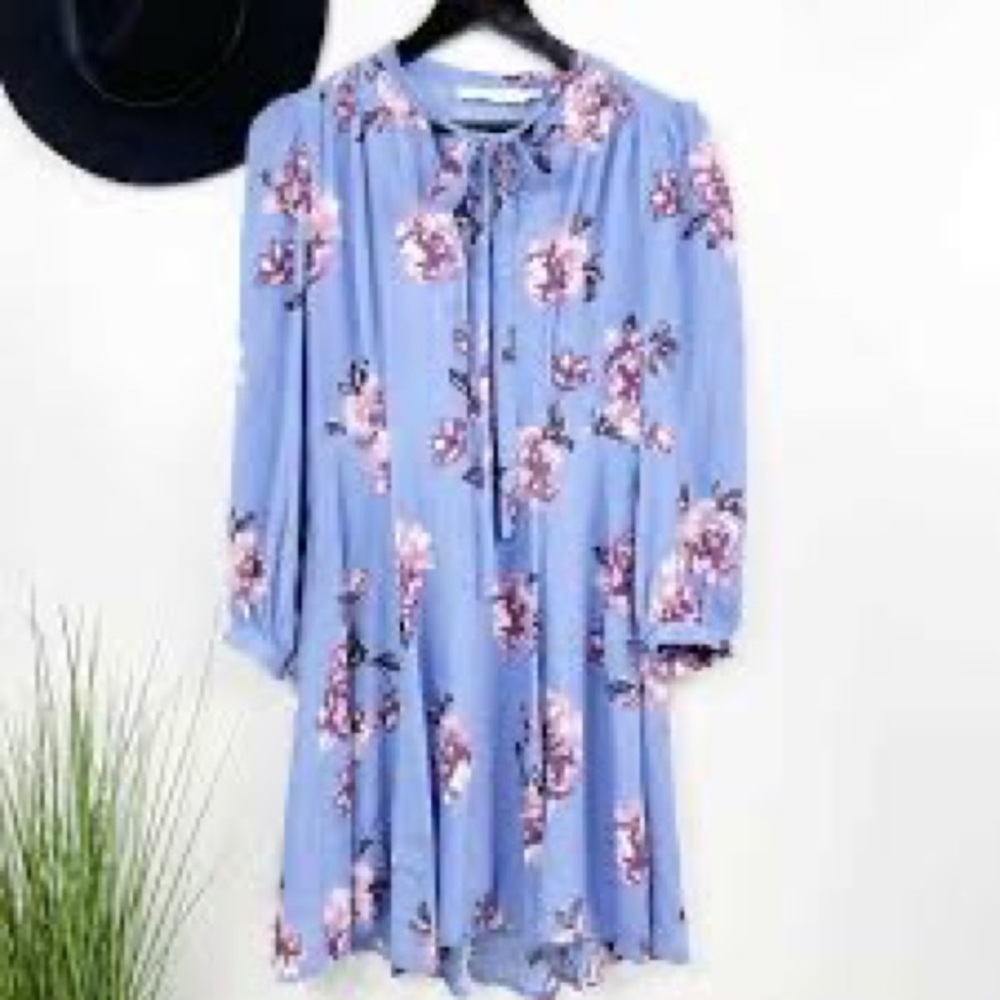 ASTR The Label Lilac Purple Floral “Kate” Cottage Granny Peasant Midi Dress L